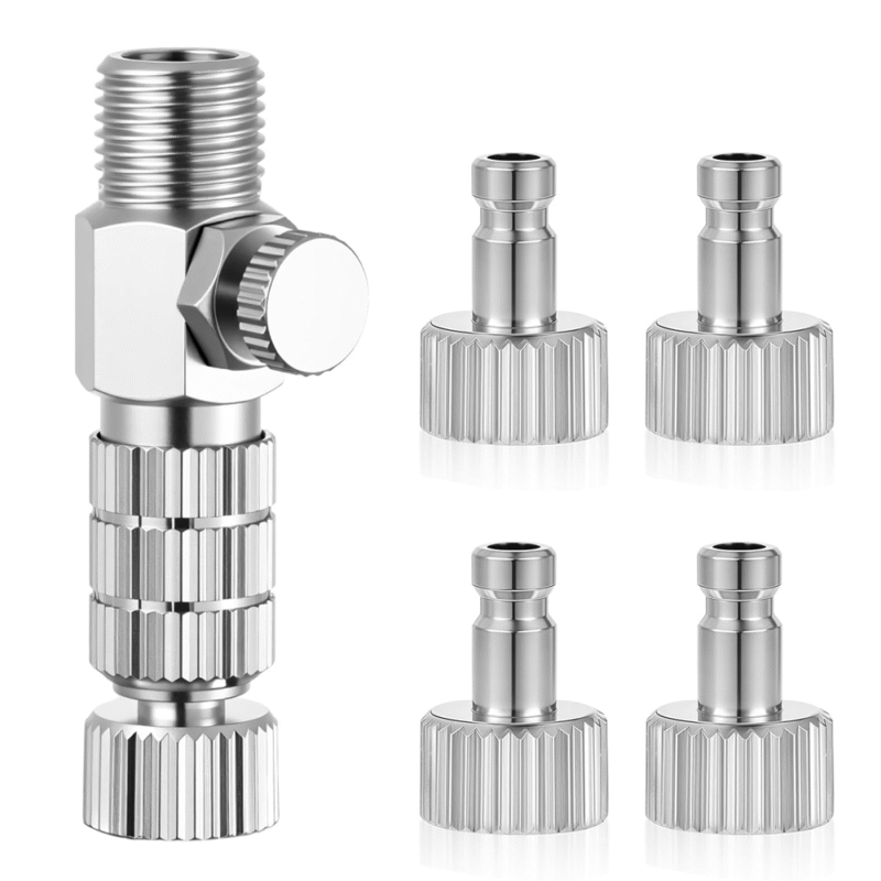 Airbrush Quick Release Disconnect 1/8" with Plug & Airflow Control Valve - 1/8" BSP Male and Female  1+5 set