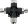 3 Way Airbrush Air Hose Splitter Manifold with 1/8 inch BSP Fittings, Spray Connector Push to Connect Fittings