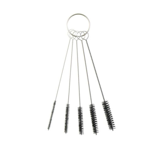 5 Piece 4-Inch Airbrush Cleaning Brush, Nylon Tube Brush Set, Straw Cleaning Brush, Carburetor Cleaning Brush, Small Wire Brush, Cleaning Tools, Black