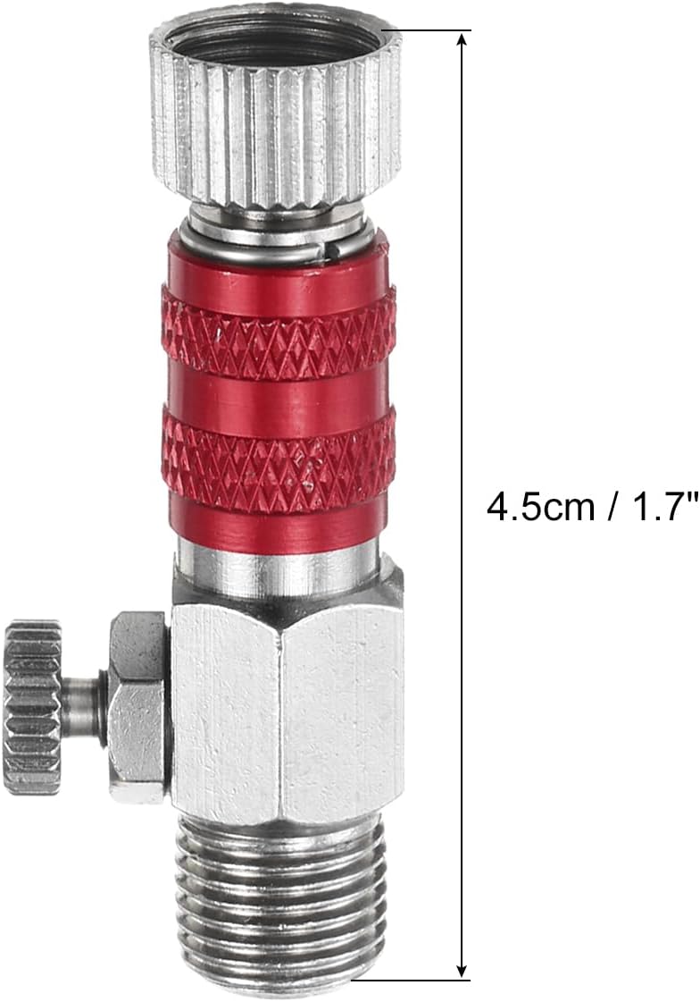 1/8 Air Brush Connector Adapters, Air Brush Quick Connect Air Brush Airflow Control Valve Quick Release Disconnect for Air Brush Hose, Red