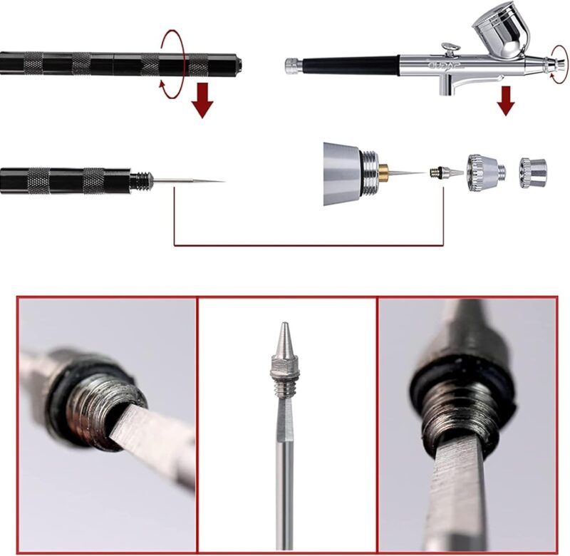 Stainless Steel Spray Guns Needle, Airbrush Spray Cleaning Repair Tool, Air Brush Cleaner