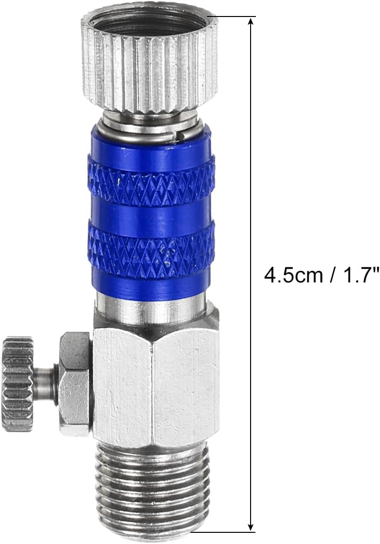 1/8 Air Brush Connector Adapters, Air Brush Quick Connect Air Brush Airflow Control Valve Quick Release Disconnect for Air Brush Hose, Blue
