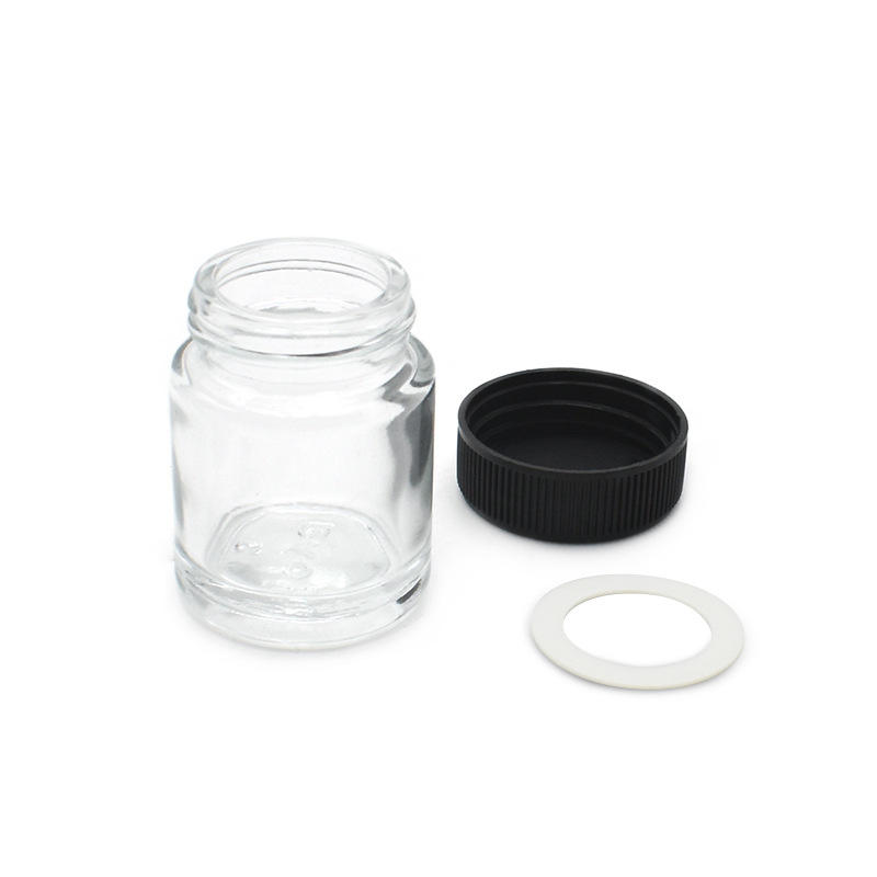 Airbrush Bottles 3/4oz 22cc with Plastic Lids Kit and Extra Lids + O-Ring, Air brush Paint Storage Jars Store Pigments Color Inks