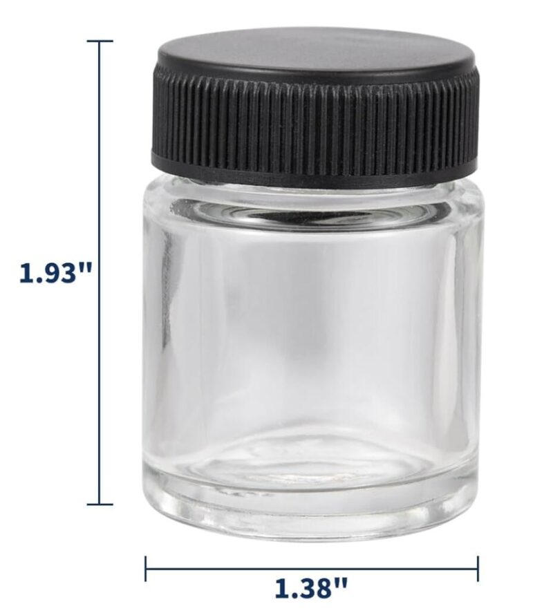 Airbrush Bottles 3/4oz 22cc with Plastic Lids Kit and Extra Lids + O-Ring, Air brush Paint Storage Jars Store Pigments Color Inks