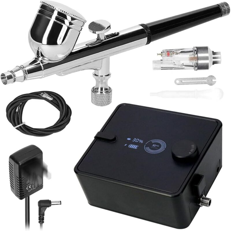 RDSWA RD600K DIY Model Spray Tool Paint Sprayer Air Pump Airbrush Cake Decorating Airbrush with Compressor 0.3MM Nozzle