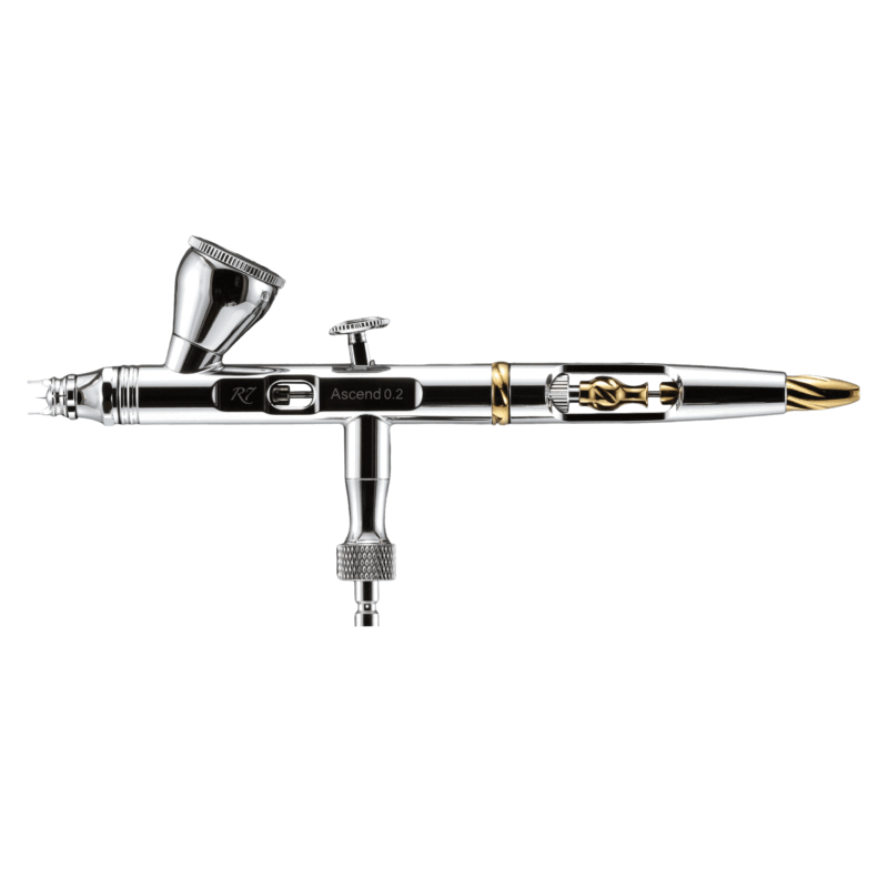 R7 RDSWA Airbrush kit, Spray Gun, Airbrush Gun Dual-Action Gravity , 0.2mm Needle, Air Brush Set Makeup Nail Art Painting Model Coloring Cake Decor Silver