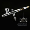 R7 RDSWA Airbrush kit, Spray Gun, Airbrush Gun Dual-Action Gravity , 0.2mm Needle, Air Brush Set Makeup Nail Art Painting Model Coloring Cake Decor Silver