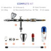 R7 Duo RDSWA Airbrush kit, Spray Gun, Airbrush Gun Dual-Action Gravity , 0.3&0.5mm Needle, Air Brush Set Makeup Nail Art Painting Model Coloring Cake Decor Silver