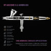 R7 RDSWA Airbrush kit, Spray Gun, Airbrush Gun Dual-Action Gravity , 0.2mm Needle, Air Brush Set Makeup Nail Art Painting Model Coloring Cake Decor Silver