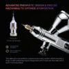 R7S RDSWA Airbrush kit, Spray Gun, Airbrush Gun Dual-Action Gravity , 0.2mm Needle, Air Brush Set Makeup Nail Art Painting Model Coloring Cake Decor Silver