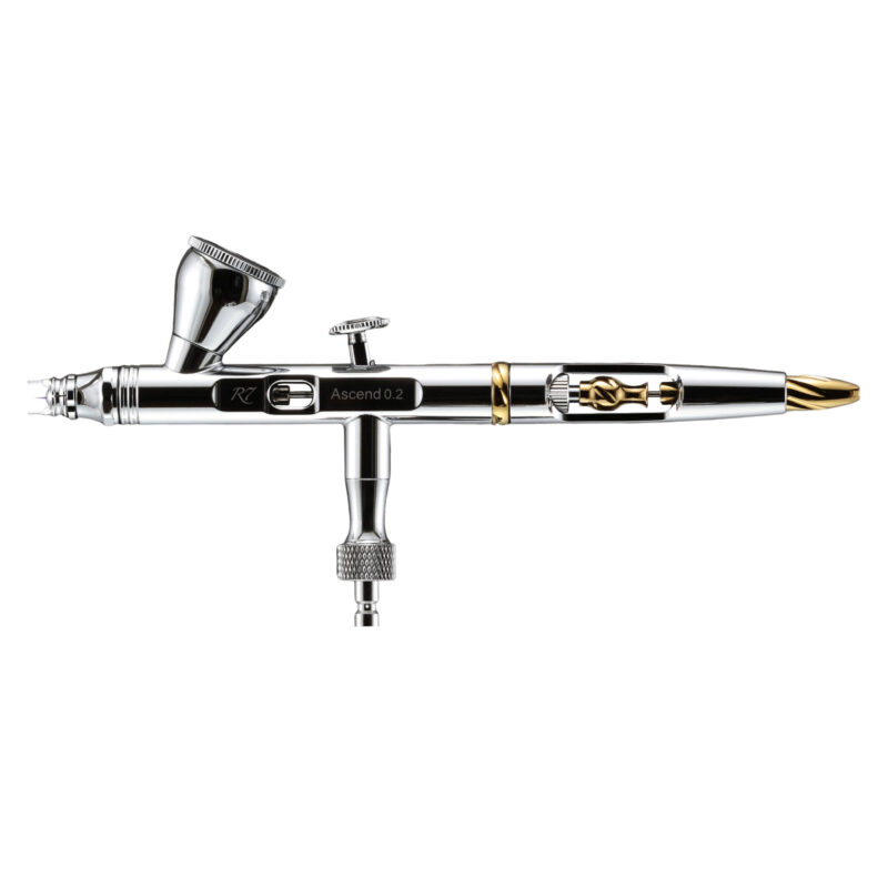 R7 RDSWA Airbrush kit, Spray Gun, Airbrush Gun Dual-Action Gravity , 0.2mm Needle, Air Brush Set Makeup Nail Art Painting Model Coloring Cake Decor Silver