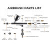 192 RDSWA Airbrush kit, Spray Gun, Airbrush Gun Dual-Action Gravity , 0.3 & 0.5 mm Needle, Air Brush Set Makeup Nail Art Painting Model Coloring Cake Decor Silver