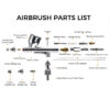 193 RDSWA Airbrush kit, Spray Gun, Airbrush Gun Dual-Action Gravity , 0.3 & 0.5 mm Needle, Air Brush Set Makeup Nail Art Painting Model Coloring Cake Decor Silver